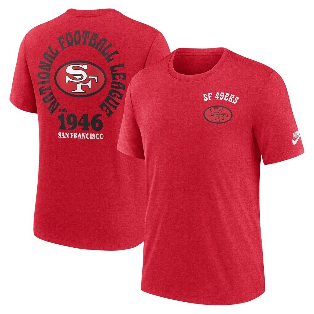 San Francisco 49ers Nike Rewind 2-Hit Tri-Blend T-Shirt - Scarlet