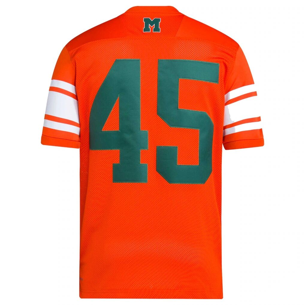 #45 Miami Hurricanes adidas Football Icon Premier Jersey