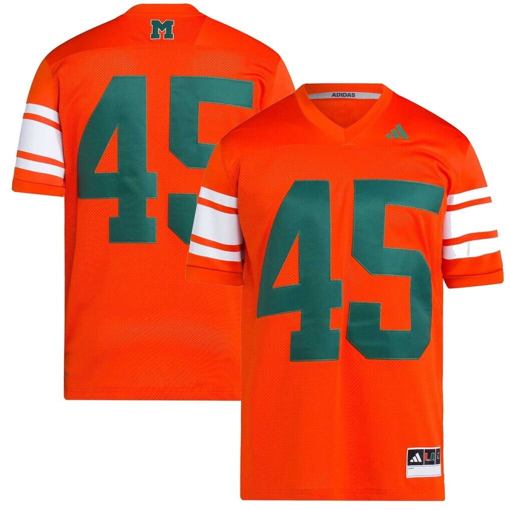 #45 Miami Hurricanes adidas Football Icon Premier Jersey