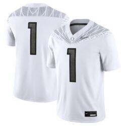 #1 Oregon Ducks Nike Game Jersey - White - Front View