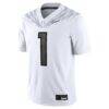 #1 Oregon Ducks Nike Game Jersey - White - Side View