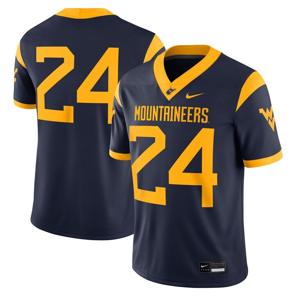 #24 West Virginia Mountaineers Nike Game Jersey