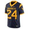 #24 West Virginia Mountaineers Nike Game Jersey - Navy - Side View