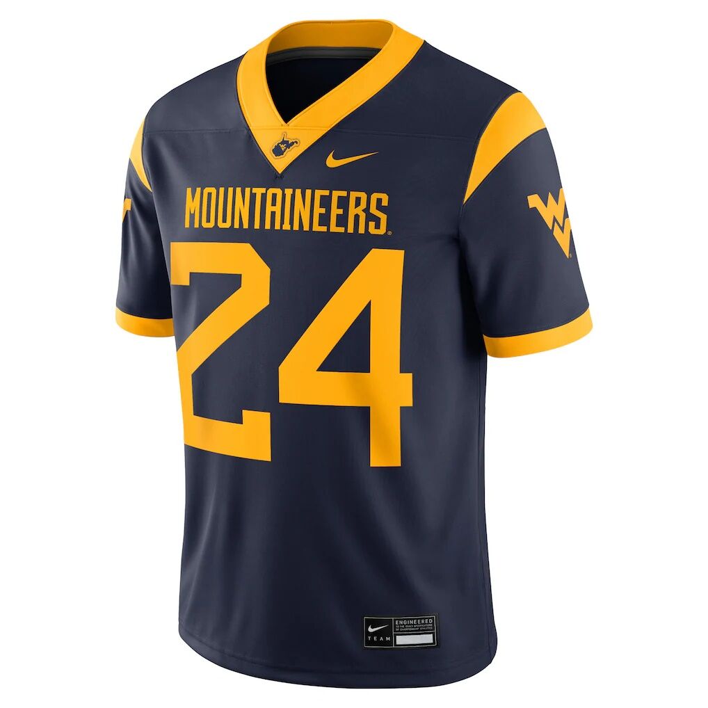 #24 West Virginia Mountaineers Nike Game Jersey