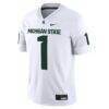 #1 Michigan State Spartans Nike Game Jersey - White - Side View