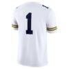 #1 Michigan Wolverines Jordan Brand Game Jersey - White - Detail View