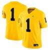 #1 Michigan Wolverines Jordan Brand Alternate Game Jersey - - Front View