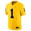 #1 Michigan Wolverines Jordan Brand Alternate Game Jersey - - Side View
