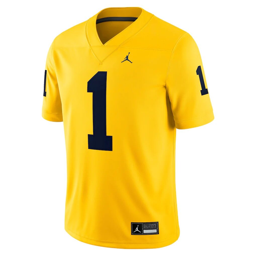 #1 Michigan Wolverines Jordan Brand Alternate Game Jersey - Maize