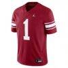 #1 Oklahoma Sooners Jordan Brand Throwback Alternate Game Jersey - Crimson - Side View