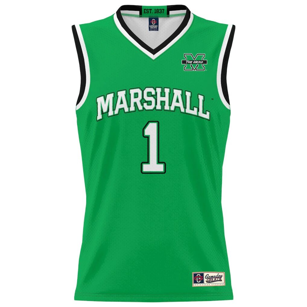 #1 Marshall Thundering Herd GameDay Greats Youth Lightweight Basketball Fashion Jersey - Kelly Green