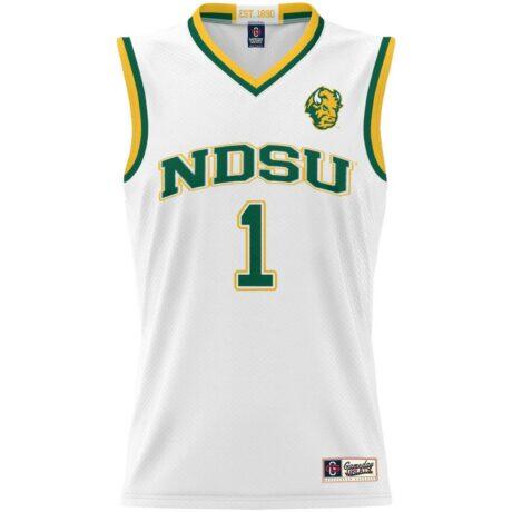 #1 NDSU Bison GameDay Greats Unisex Lightweight Basketball Jersey - White - Side View