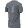 #1 North Carolina Tar Heels GameDay Greats Youth Women's Soccer Lightweight Fashion Jersey - Gray - Detail View