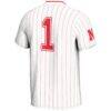 #1 Nebraska Huskers GameDay Greats Youth Lightweight Softball Jersey - White - Detail View