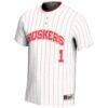 #1 Nebraska Huskers GameDay Greats Youth Lightweight Softball Jersey - White - Side View