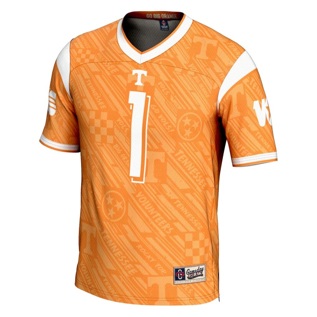 #1 Tennessee Volunteers GameDay Greats Youth Highlight Print Football Fashion Jersey - Tennessee Orange
