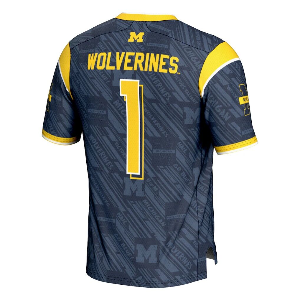 #1 Michigan Wolverines GameDay Greats Youth Highlight Print Football Fashion Jersey