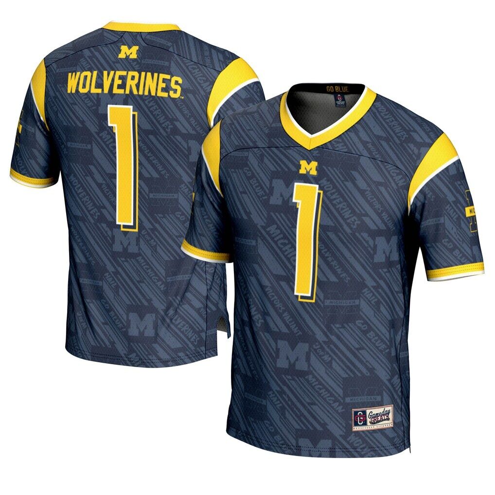 #1 Michigan Wolverines GameDay Greats Youth Highlight Print Football Fashion Jersey