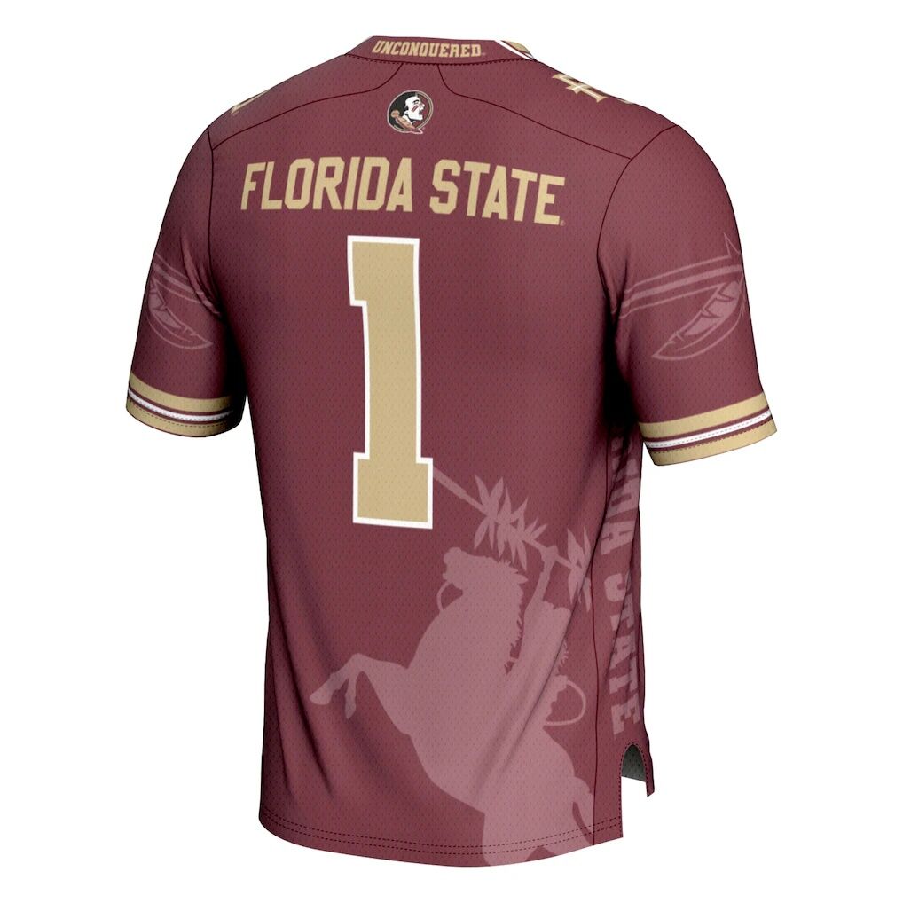Florida State Seminoles #1 GameDay Greats Garnet Icon Print Football Fashion Jersey