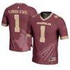 Florida State Seminoles #1 GameDay Greats Garnet Icon Print Football Fashion Jersey - - Front View