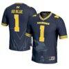 Michigan Wolverines #1 GameDay Greats Navy Icon Print Football Fashion Jersey - - Front View