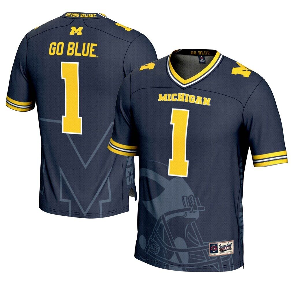 #1 Michigan Wolverines GameDay Greats Youth Icon Print Football Fashion Jersey