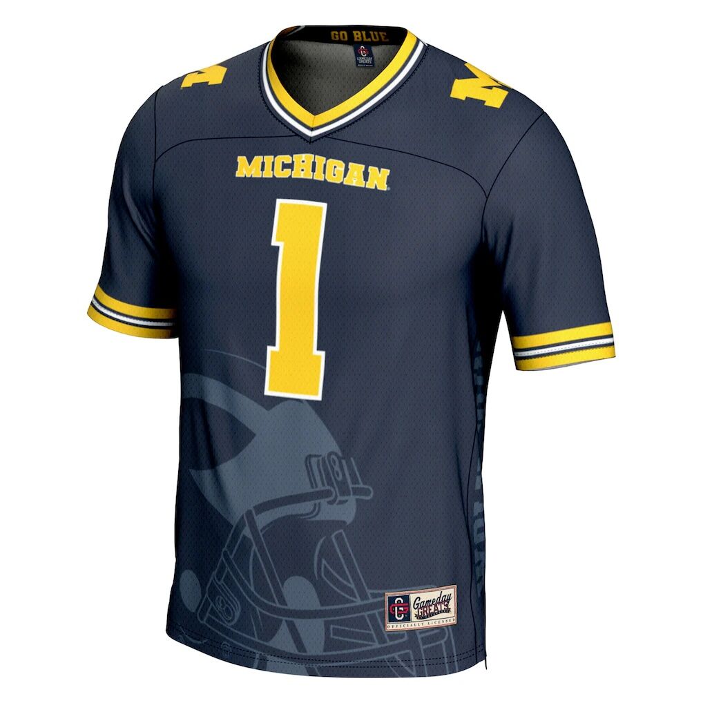 #1 Michigan Wolverines GameDay Greats Youth Icon Print Football Fashion Jersey