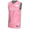 #1 Michigan Wolverines GameDay Greats Youth Lightweight Basketball Fashion Jersey - Pink - Side View
