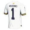 #1 Michigan Wolverines GameDay Greats Youth College Football Playoff 2023 National Champions Lightweight Fashion Jersey - White - Detail View