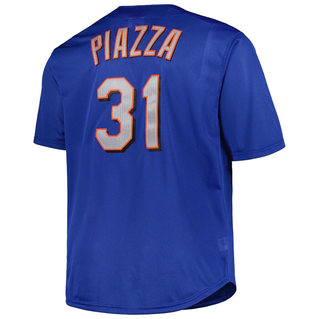 Mike Piazza New York Mets Mitchell & Ness Big & Tall Cooperstown Mesh Batting Practice Jersey - Royal