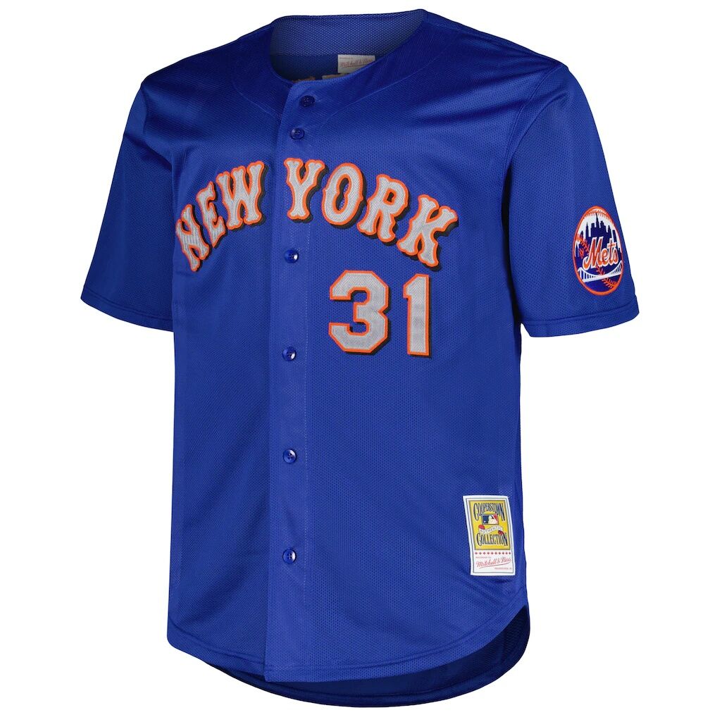 Mike Piazza New York Mets Mitchell & Ness Big & Tall Cooperstown Mesh Batting Practice Jersey - Royal