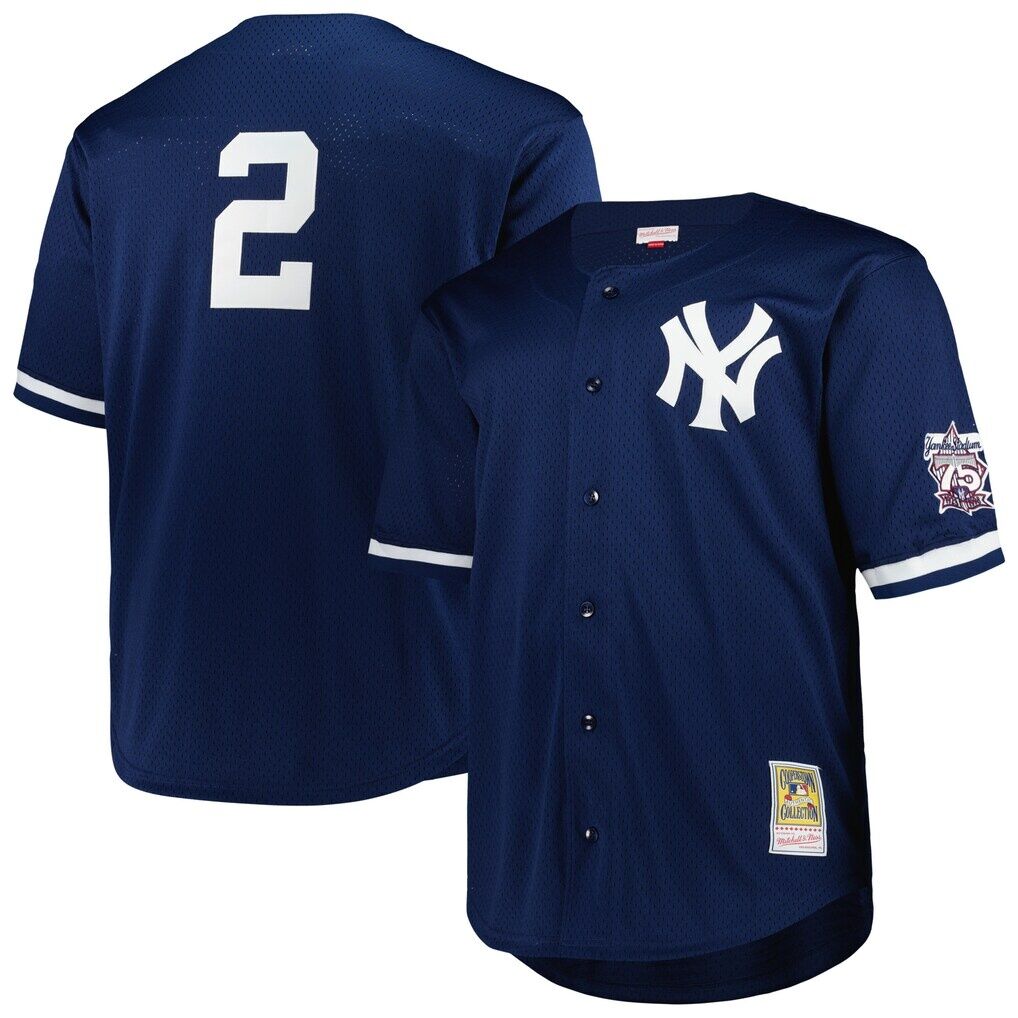 Derek Jeter New York Yankees Mitchell & Ness Big & Tall Cooperstown Mesh Batting Practice Jersey