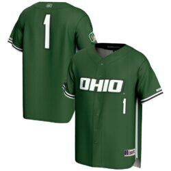 #1 Ohio Bobcats GameDay Greats Lightweight Baseball Fashion Jersey - Green - Front View
