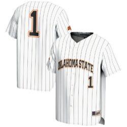#1 Oklahoma State Cowboys GameDay Greats Lightweight Baseball Fashion Jersey - White - Front View