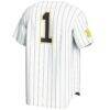 #1 Michigan Wolverines GameDay Greats Lightweight Baseball Fashion Jersey - White - Detail View