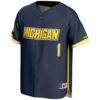 #1 Michigan Wolverines GameDay Greats Youth Lightweight Baseball Fashion Jersey - Navy - Side View