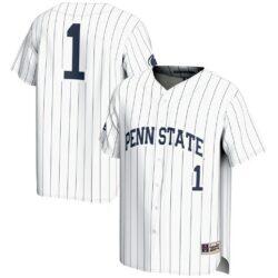 #1 Penn State Nittany Lions GameDay Greats Youth Lightweight Baseball Fashion Jersey - White - Front View