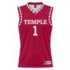 #1 Temple Owls GameDay Greats Youth Lightweight Men's Basketball Fashion Jersey - Red - Side View