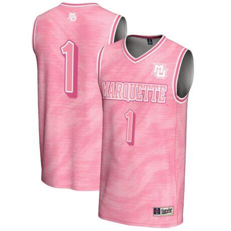#1 Marquette Golden Eagles GameDay Greats Youth Lightweight Basketball Jersey - Pink - Front View