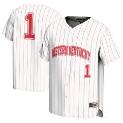 #1 Western Kentucky Hilltoppers GameDay Greats Youth Lightweight Baseball Fashion Jersey - White - Front View