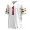 #1 Maryland Terrapins Under Armour Replica Football Jersey - White - Side View