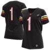 #1 Maryland Terrapins Under Armour Women's Replica Football Jersey - Black - Front View