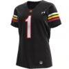 #1 Maryland Terrapins Under Armour Women's Replica Football Jersey - Black - Side View