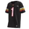 #1 Maryland Terrapins Under Armour Youth Replica Football Jersey - Black - Side View