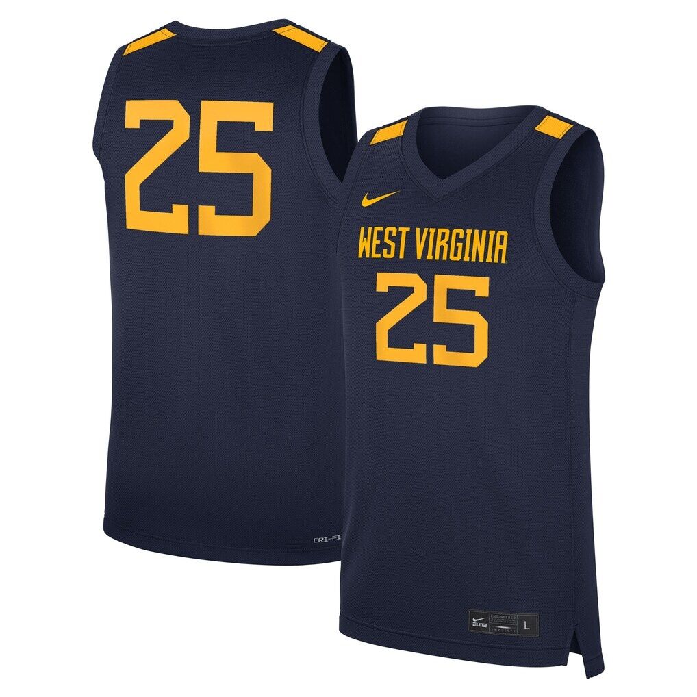 #25 West Virginia Mountaineers Nike Road Replica Basketball Jersey