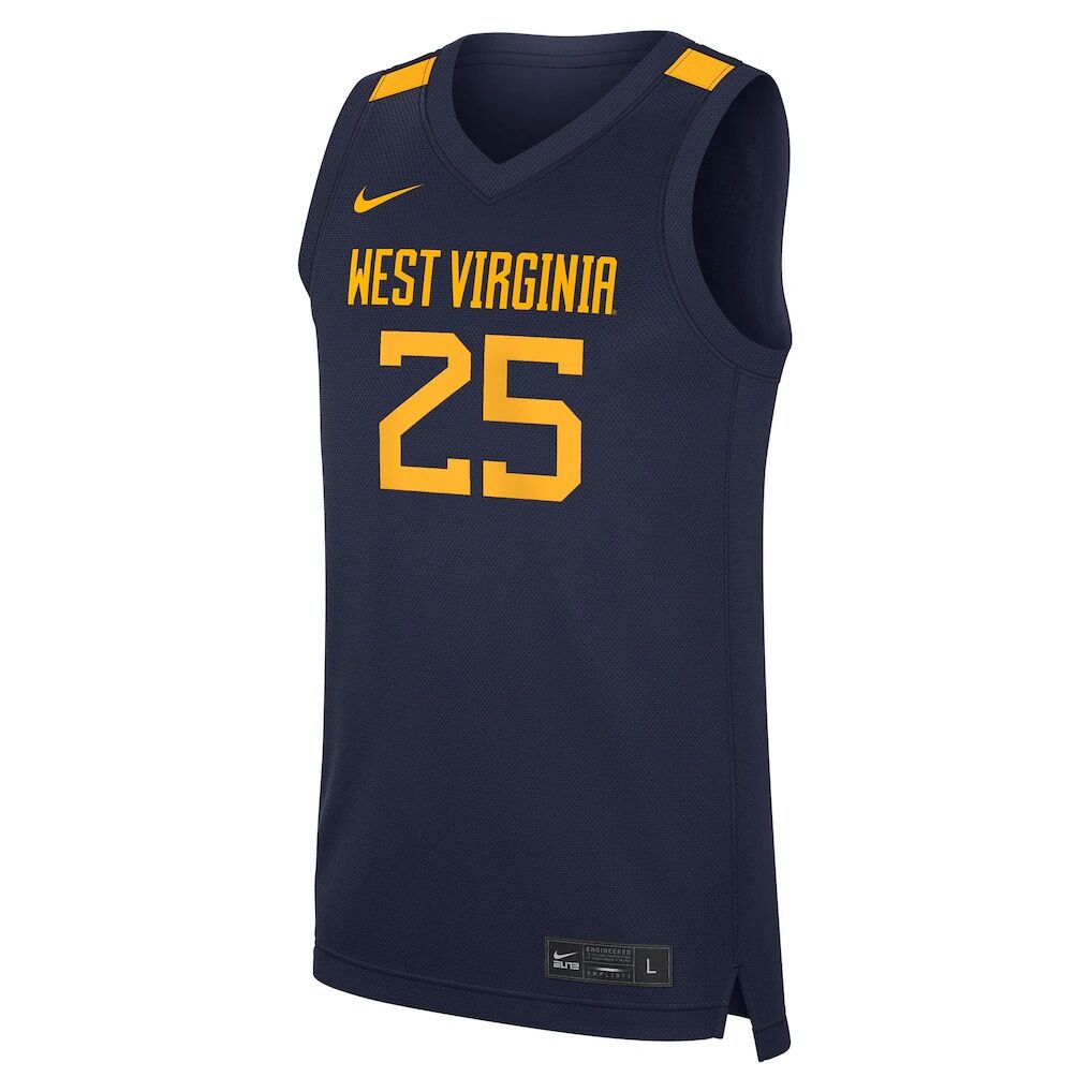 #25 West Virginia Mountaineers Nike Road Replica Basketball Jersey