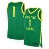 Oregon Ducks Nike Road Replica Basketball Jersey - Green - Front View