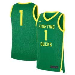 Oregon Ducks Nike Road Replica Basketball Jersey - Green - Front View