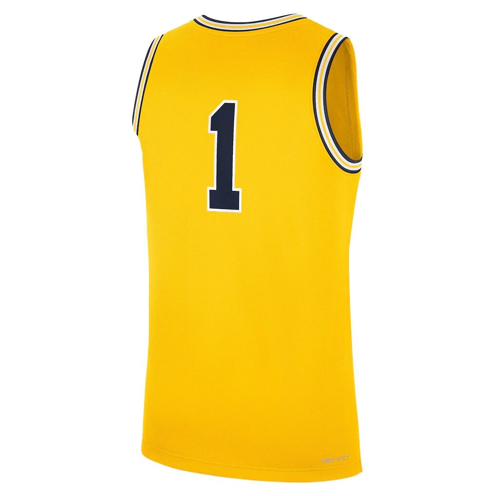 #1 Michigan Wolverines Jordan Brand Alternate Replica Jersey - Maize