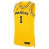#1 Michigan Wolverines Jordan Brand Alternate Replica Jersey - - Side View